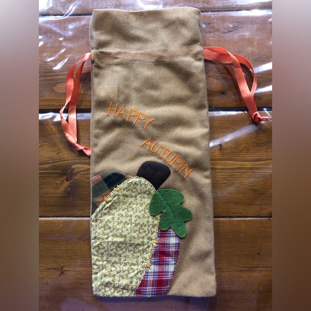 Fall Fabric Wine Bottle Cover “Brown”